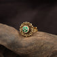Heritage Bloom Style Antique Finger Ring Featuring Textured Border Craft