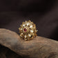 Majestic Floral Star Antique Finger Ring With Detailed Centre Framing