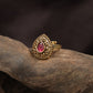 Antique Pear Centre Finger Ring With Decorative Detailing