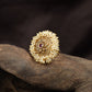 Designer Circular Floral Antique Finger Ring With Border Styling