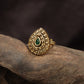 Antique Pear Border Finger Ring With Layered Detailing