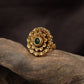 Traditional Layered Floral Antique Finger Ring With Disc Work