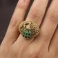 Handcrafted Floral Border Antique Finger Ring With Peacock Work
