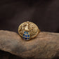 Handcrafted Floral Border Antique Finger Ring With Peacock Work