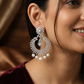 Premium Open Hanging with Structured Hoop Layout and Pearl Drops