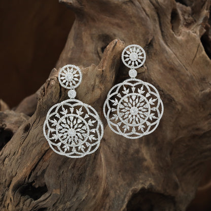 Ethereal Open Hanging with Structured Round Pattern Detailing
