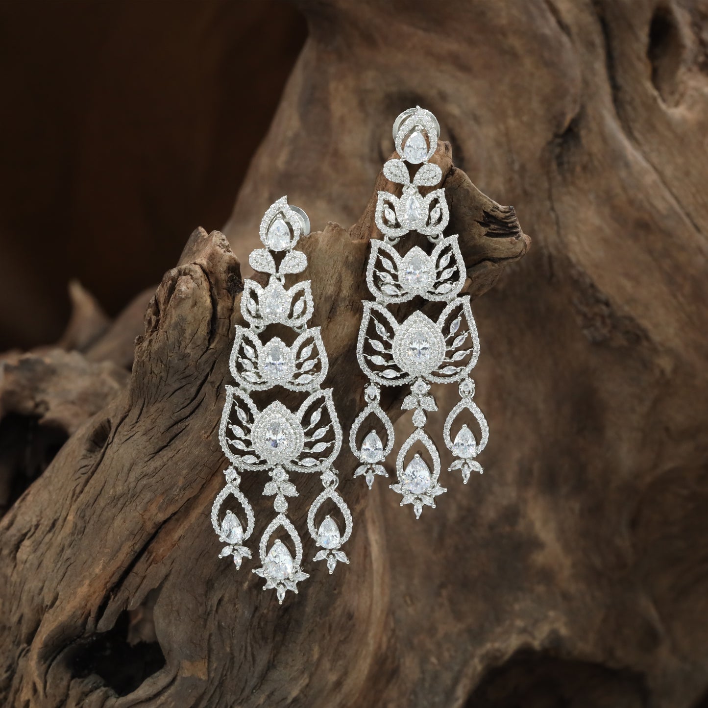 Flourenza Dangle Hanging with Cascading Floral Drop Borders