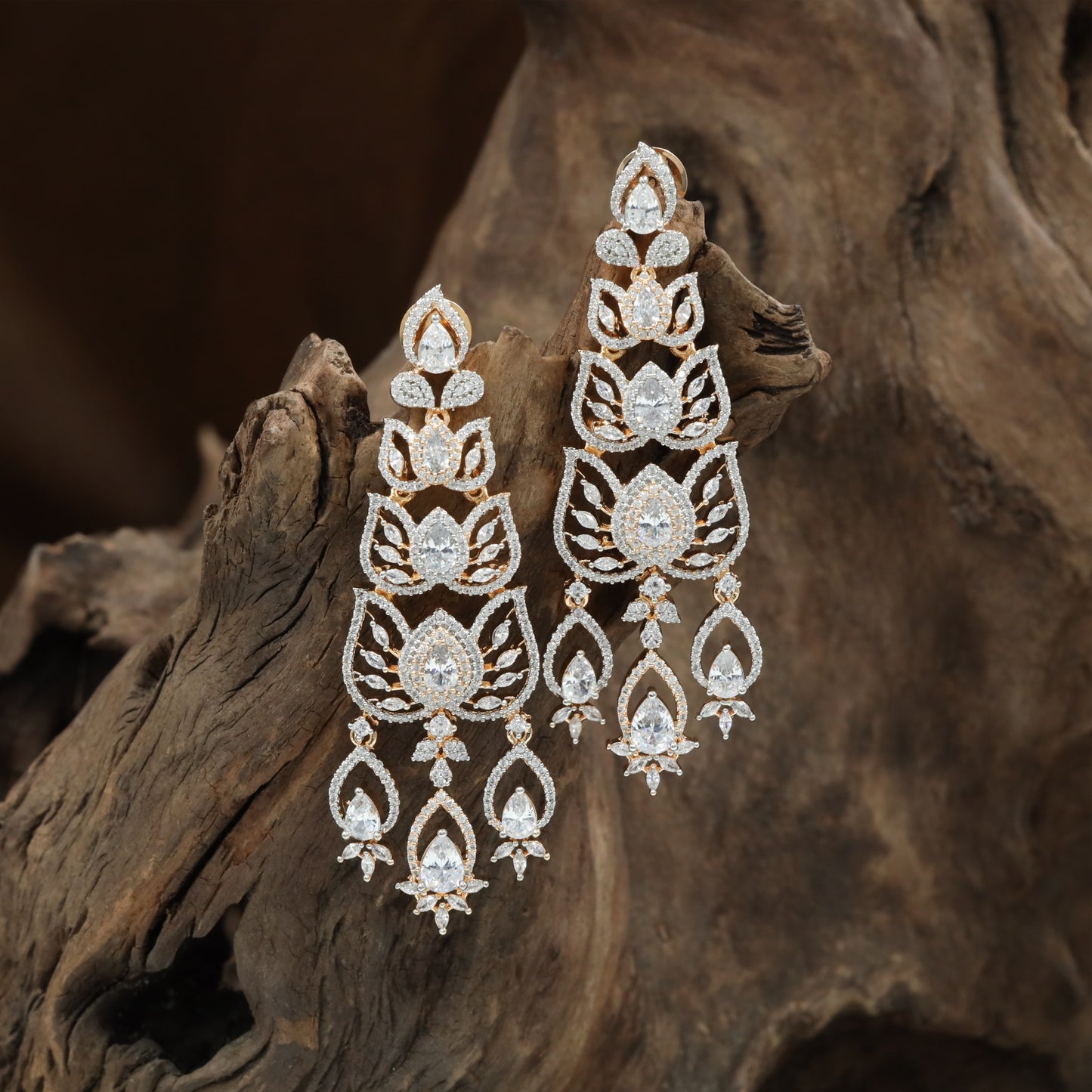 Flourenza Dangle Hanging with Cascading Floral Drop Borders