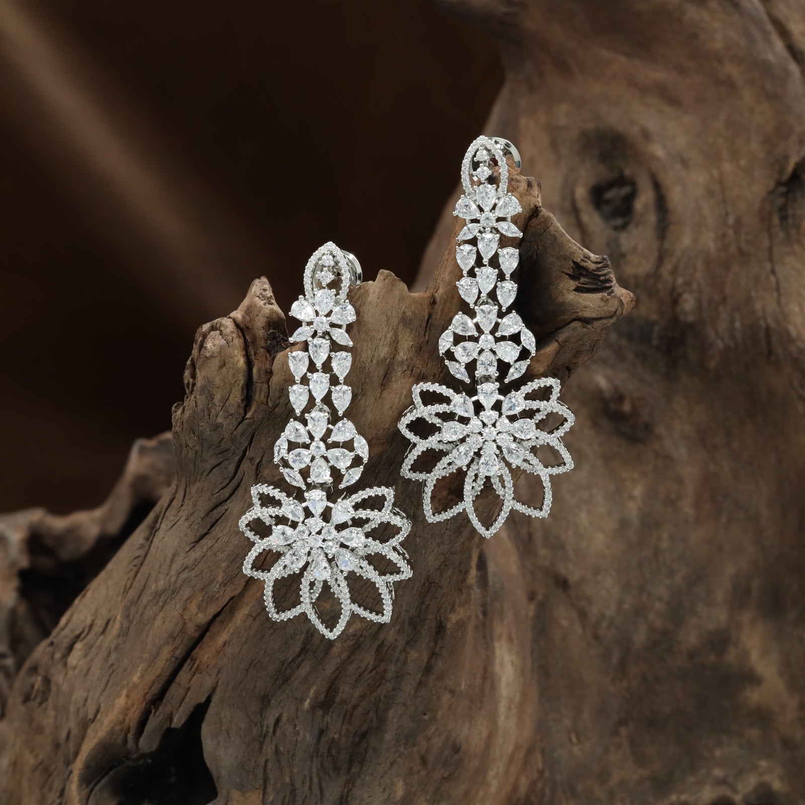 Dewmerique Long Hanging with Layered Openwork Petal Layout