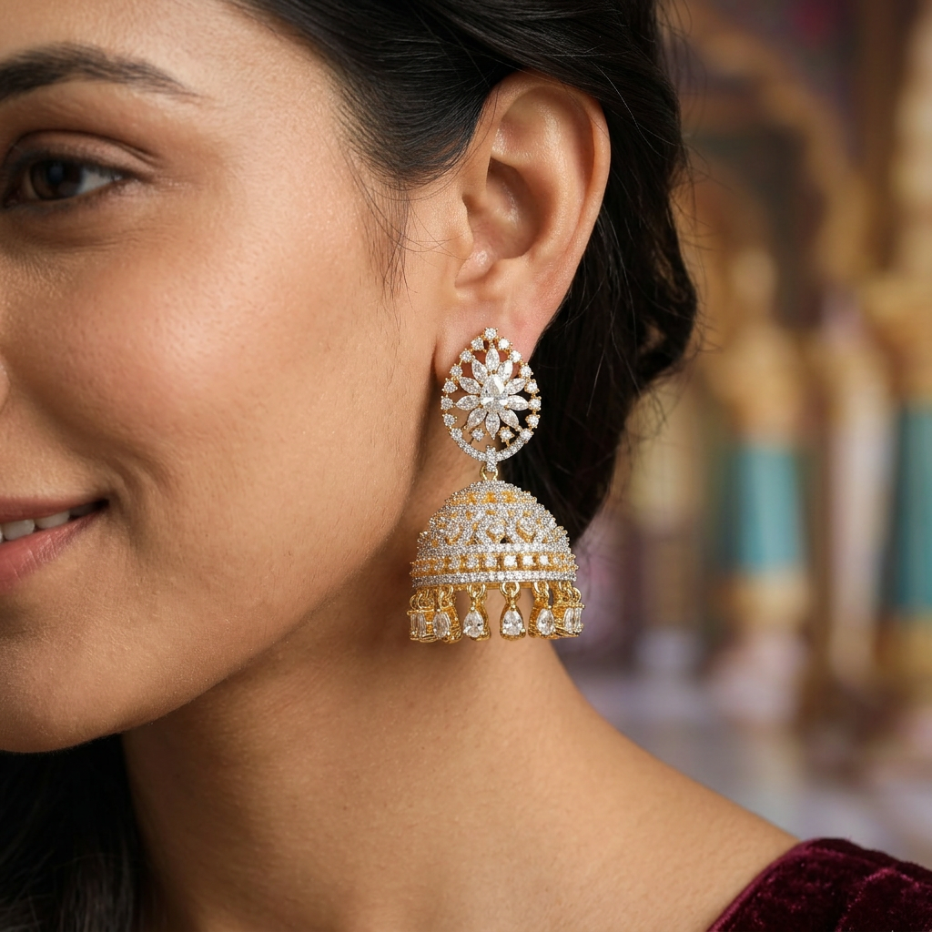 Sunburst Crown GJ Jumka with Sculpted Dome Fringe Detailing