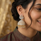 Pear Drop Crown GJ Jumka with Crystal Fringe Border
