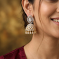 Leaf Border GJ Jumka with Structured Bell Detailing