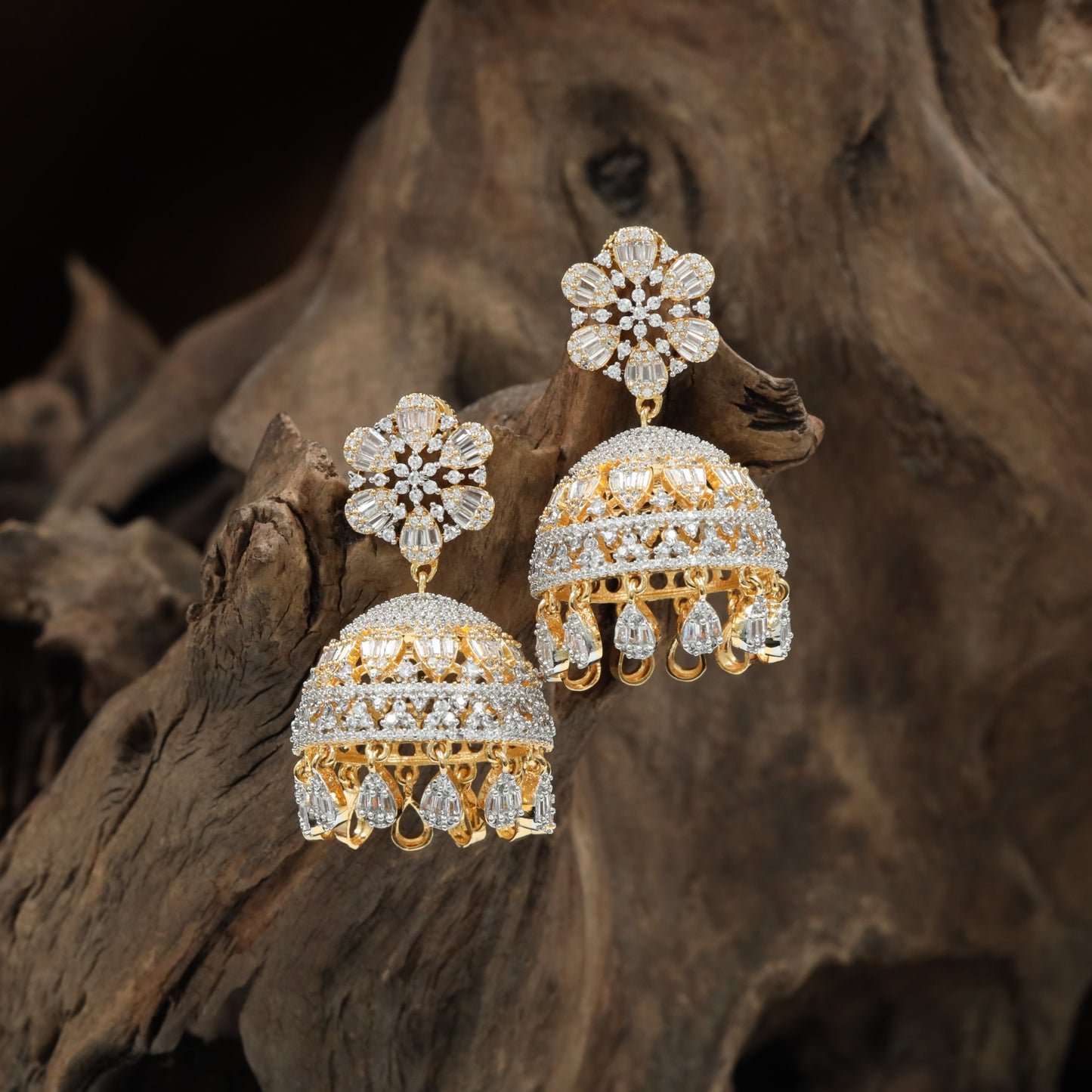 Floral Cluster GJ Jumka with Hanging Pear Fringe