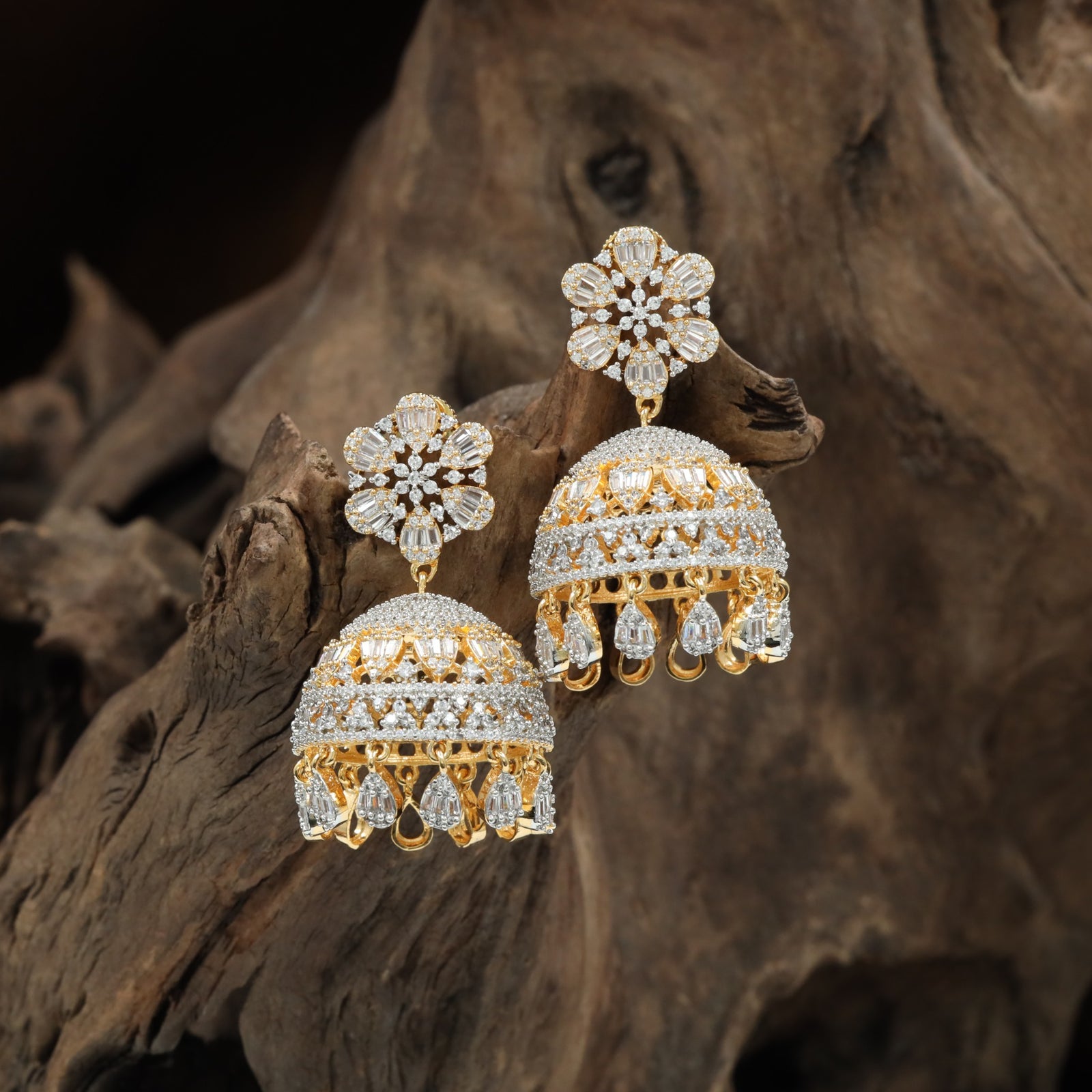 Floral Cluster GJ Jumka with Hanging Pear Fringe