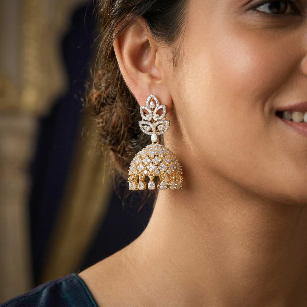 Designer Petal Cluster GJ Jumka with Structured Lower Border