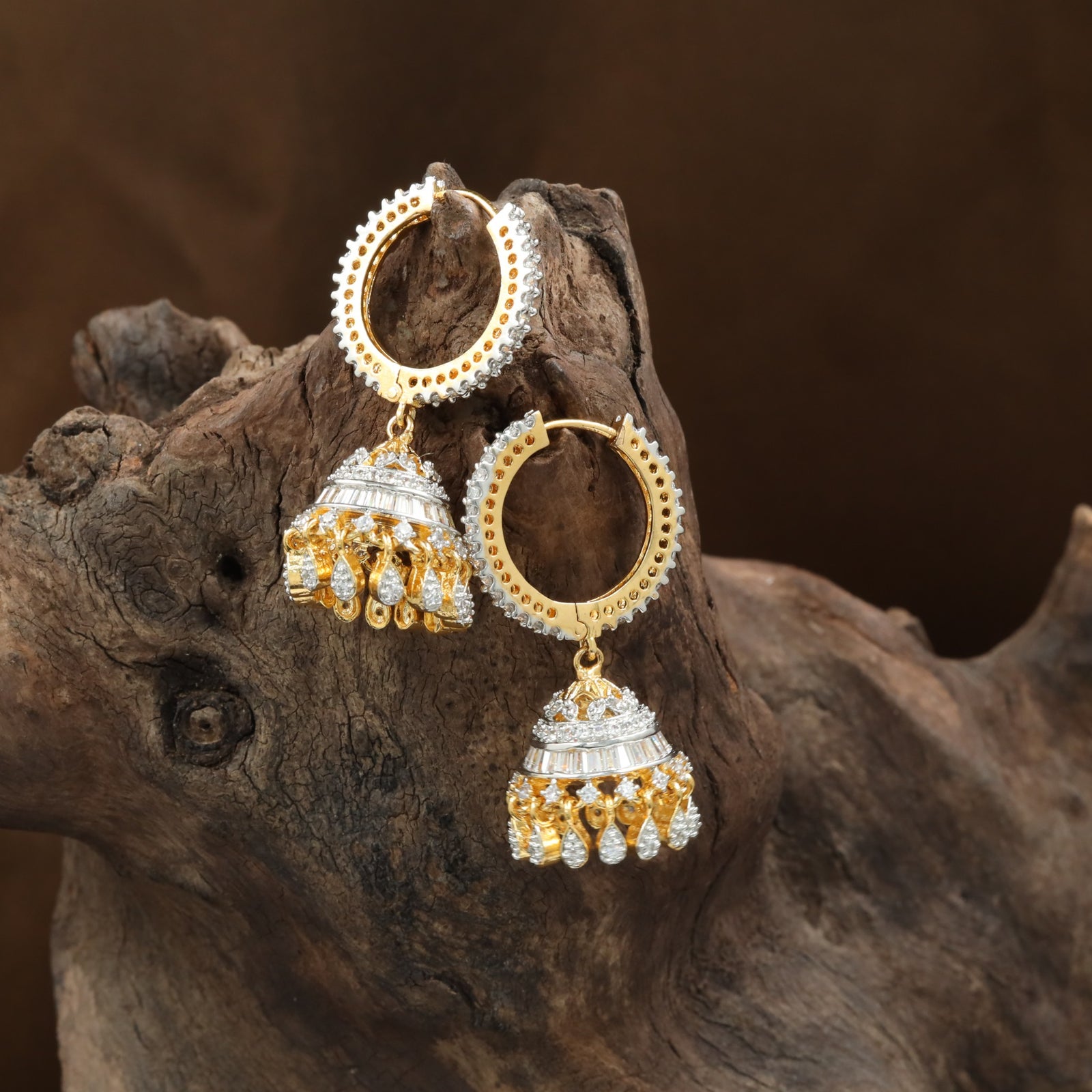 Royal Circular Hoop GJ Jumka with Hanging Dome Drops