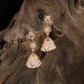 Jubilee butterfly Rose gold jumka with suspended floral links