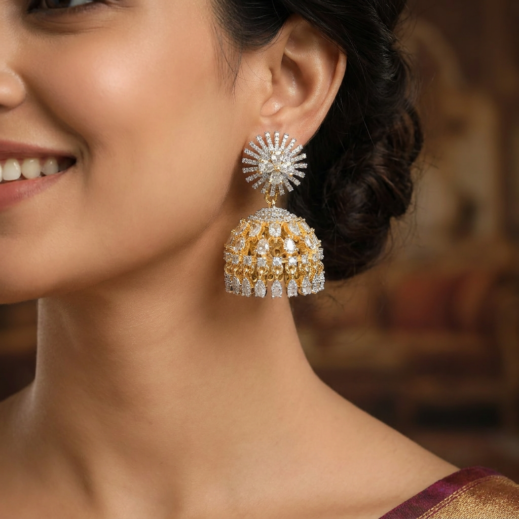Dazzling lattice Gj Jumka with rounded hanging styling