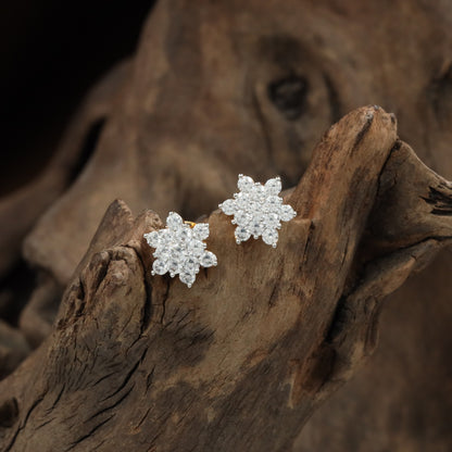 Blossom floral stud with clustered crystal detailing