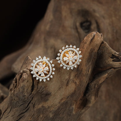 Glittering bloom Gj Stud with circular border detailing