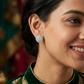 Lustrous circle Stud with layered crystal styling