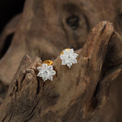 Majestic floral Stud with layered petal detailing