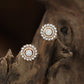 Classic Floral Disc Stud with Decorative Petal Arrangement