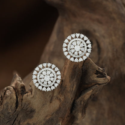 Petal Ring Stud with Structured Border Detailing
