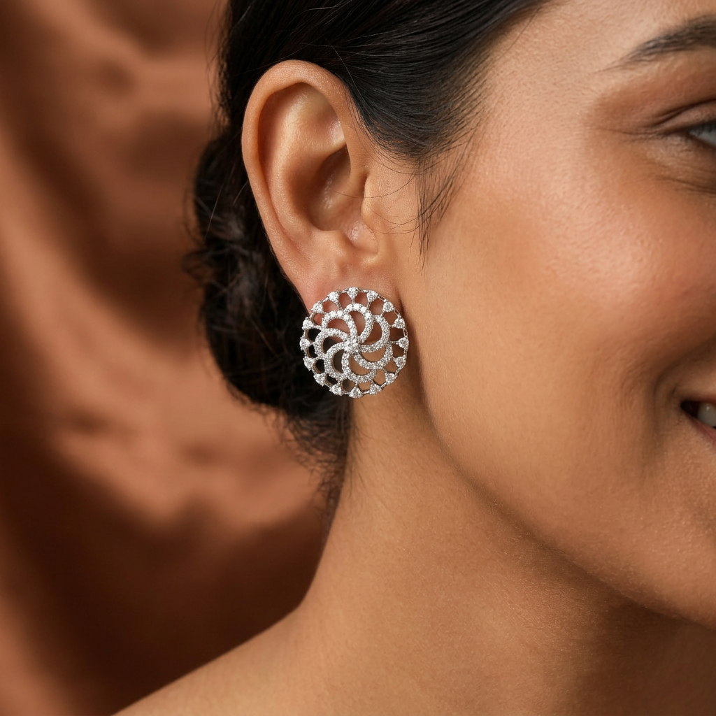 Zenith Orbit Frame Stud with Radiant Circular Arrangement