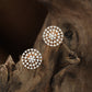 Graceview Round Border Stud with Encased Floral Design