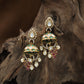 Arch Frame Kundan Jumka with Peacock Drop Detailing