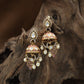 Arch Frame Kundan Jumka with Peacock Drop Detailing