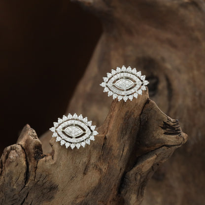 Empress Eye Shape Stud with Double Outline Structure