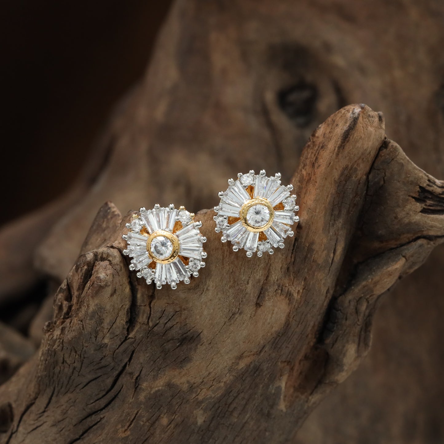 Bloom Ray Stud with Textured Petal Detailing