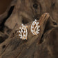 Border Leaf Stud with Open Marquise Detailing