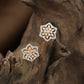 Granulated Floral Stud with Decorative Outline Styling