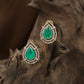 Teardrop Halo Kundan Stud with Double Border Detailing