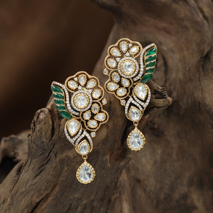 Butterfly Wing Kundan Hanging with Pearl Drop Detailing