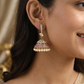 Decorative Pearl Jumka with Structured Dome Styling