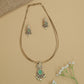 Pear Drop Kundan Necklace with Hanging Border Arrangement and Matching Earrings