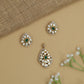 Artisan Drop Kundan Pendant Set with Marquise Border Arrangement and Coordinated Studs