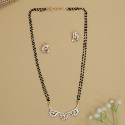 Classic Floral Curve Mangalsutra with Triple Pendant Structure