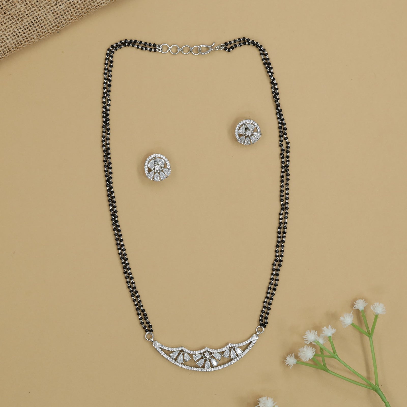 Artisan Border Mangalsutra with Curved Hanging Arrangement