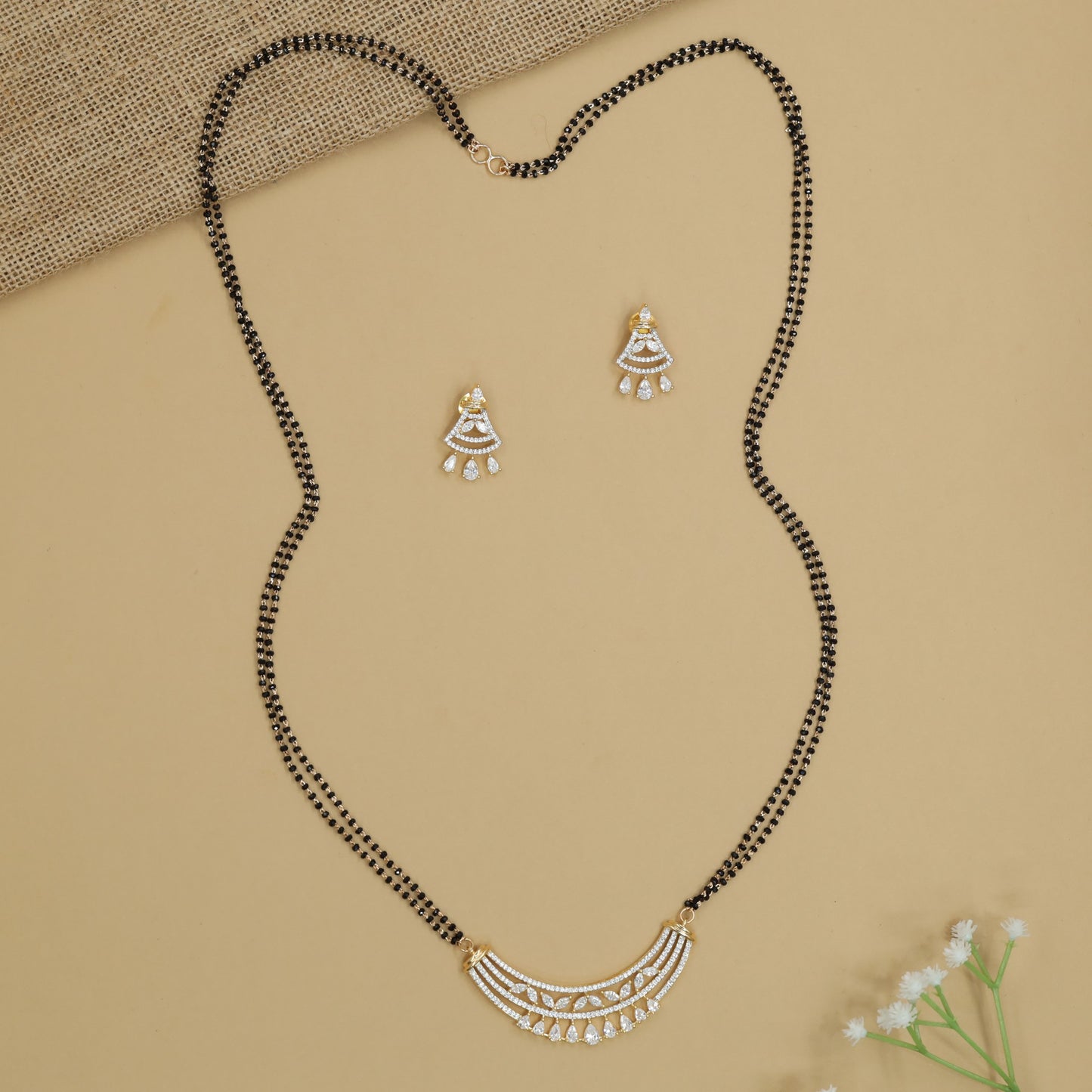 Decorative Curve Gj Mangalsutra with Cascading Border Styling