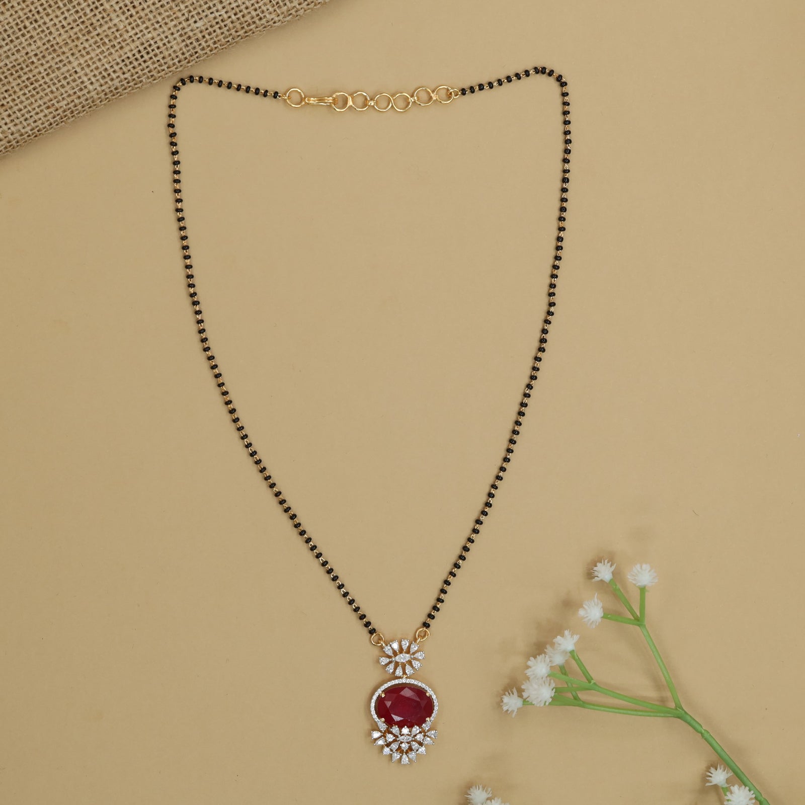 Stylish Daily Wear Gj Mangalsutra with Hanging Drop Pendant