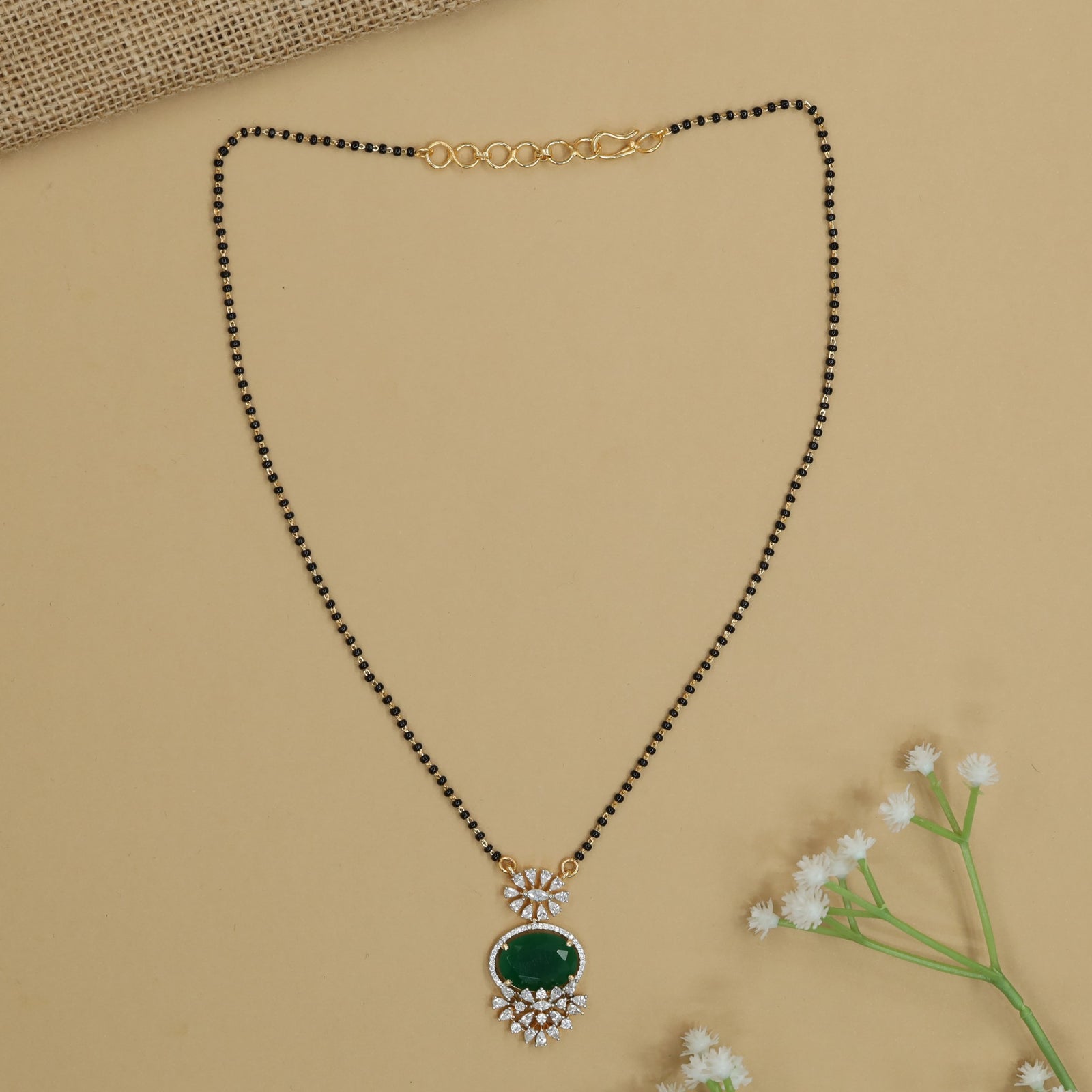Stylish Daily Wear Gj Mangalsutra with Hanging Drop Pendant