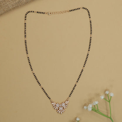Leaf Cascade Gold Polish Mangalsutra with Cluster Detailing