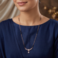 Floral Curve Gold Polish Mangalsutra with Circular Hanging Accent