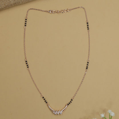Iconic Rose Gold Mangalsutra with Rounded Cross Detailing