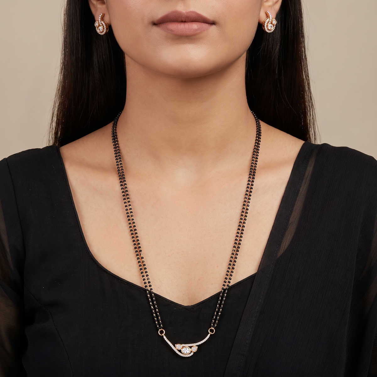 Mirage Gold Polish Mangalsutra with Compact Center Structure